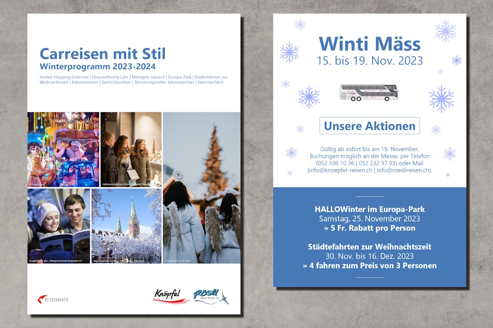 Aktuelle Broschüre: Winterprogramm 2023-2024 / Vorschau Winti Mäss